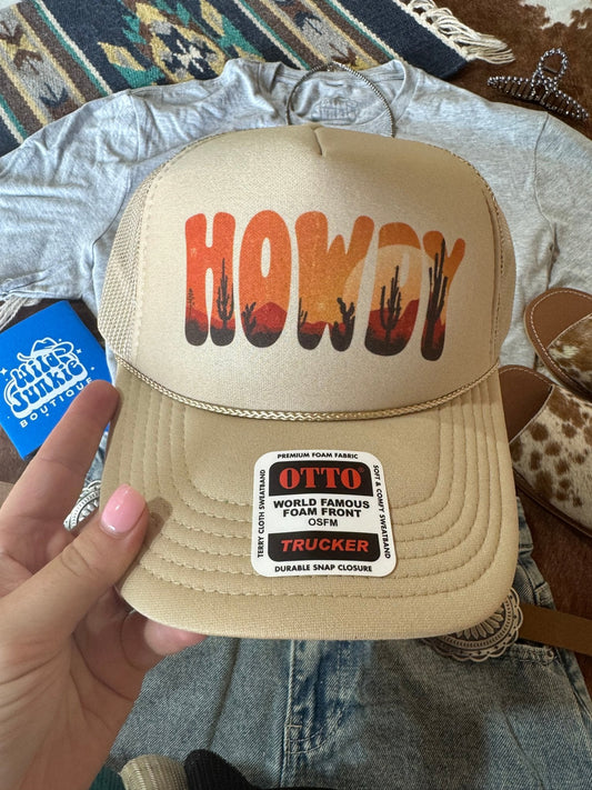 Howdy Sunset Trucker Hat