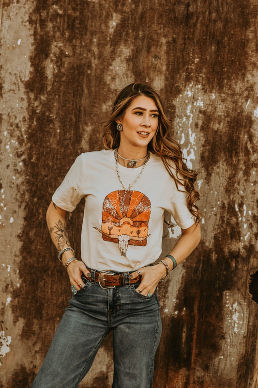 Longhorn Sunset Graphic Tee