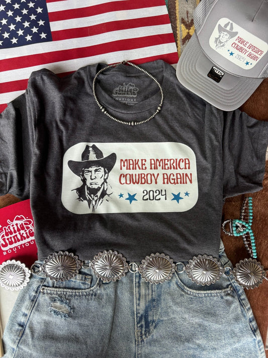 Make America Cowboy Again Trump 2024 Graphic Tee