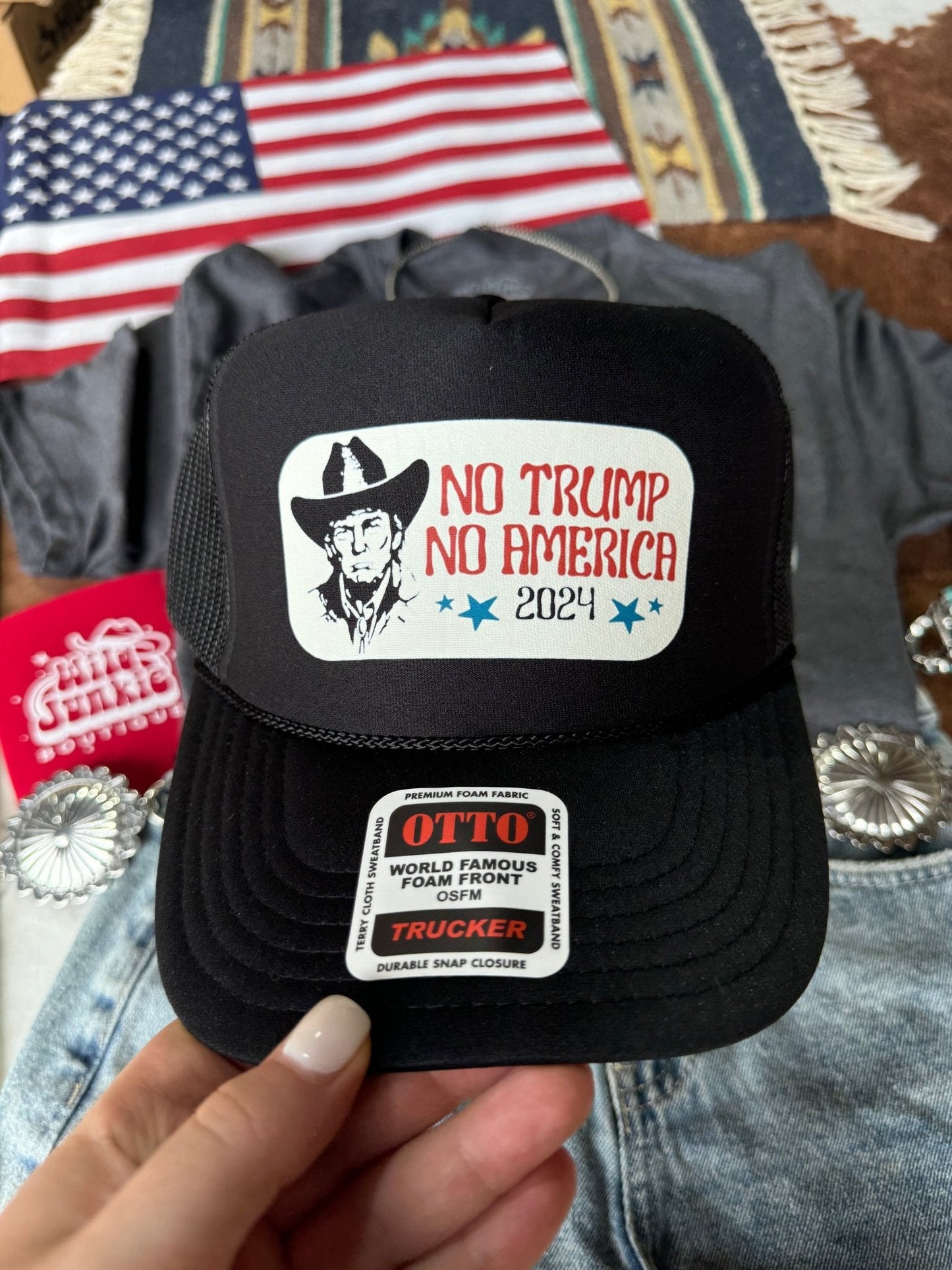 No Trump No America Trucker Hat