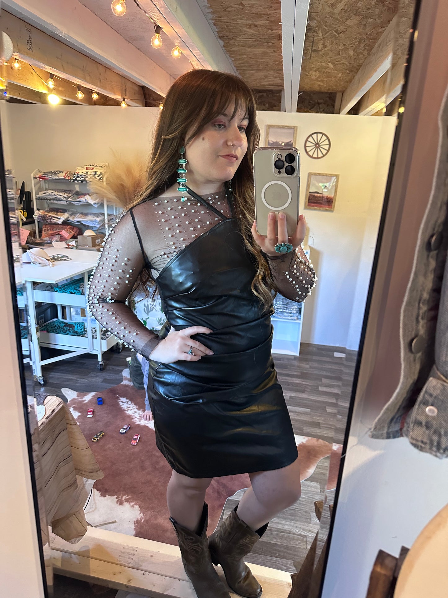 Faux Leather Dress