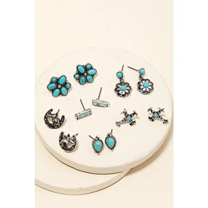 Flower Turquoise studs